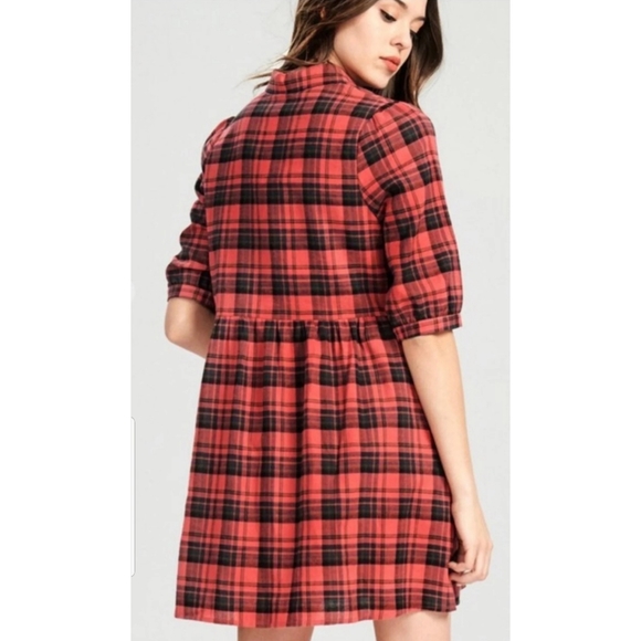 Oddy The Kira Dress | Embroidered Yellow & Blue Plaid Dress - Picture 7 of 8